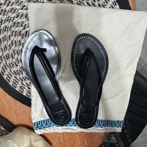 Tory Burch Liana Thong with crystals in black